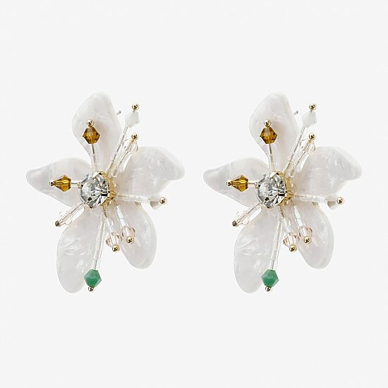 Bijoux Bar Womens Glass Flower Drop Earrings