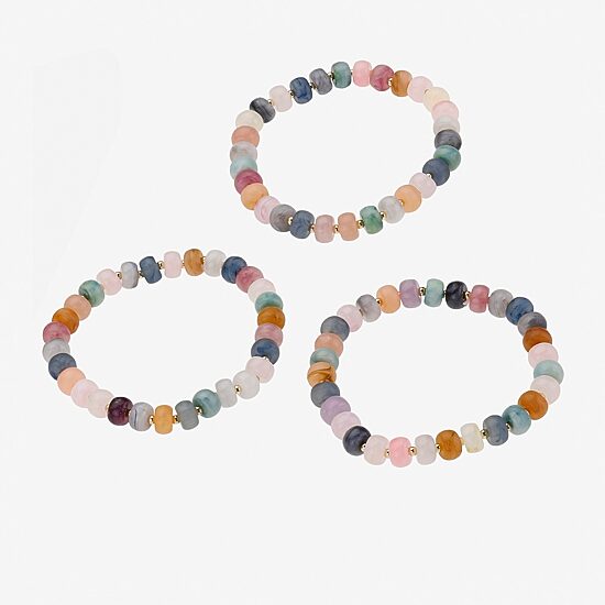 Bijoux Bar Womens 3-pc. Glass Bracelet Set