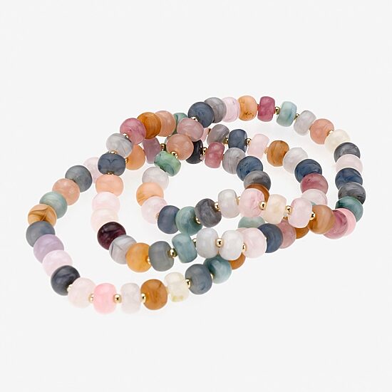 Bijoux Bar Womens 3-pc. Glass Bracelet Set