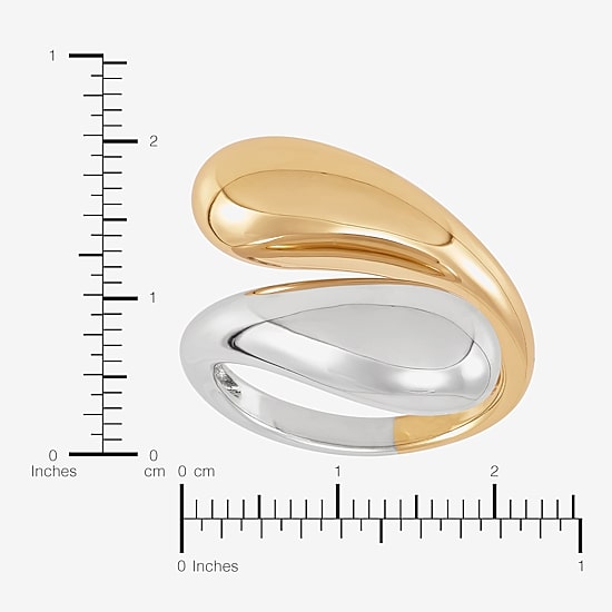 Silver Addiction Womens 14MM 14K Two Tone Gold Over Silver Band