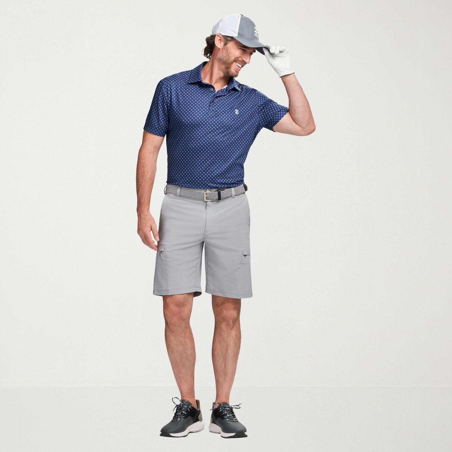 IZOD Swingflex Elite Fashion Print Mens Classic Fit Short Sleeve Polo Shirt