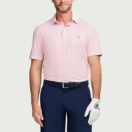 IZOD Swingflex Elite Fashion Print Mens Classic Fit Short Sleeve Polo Shirt