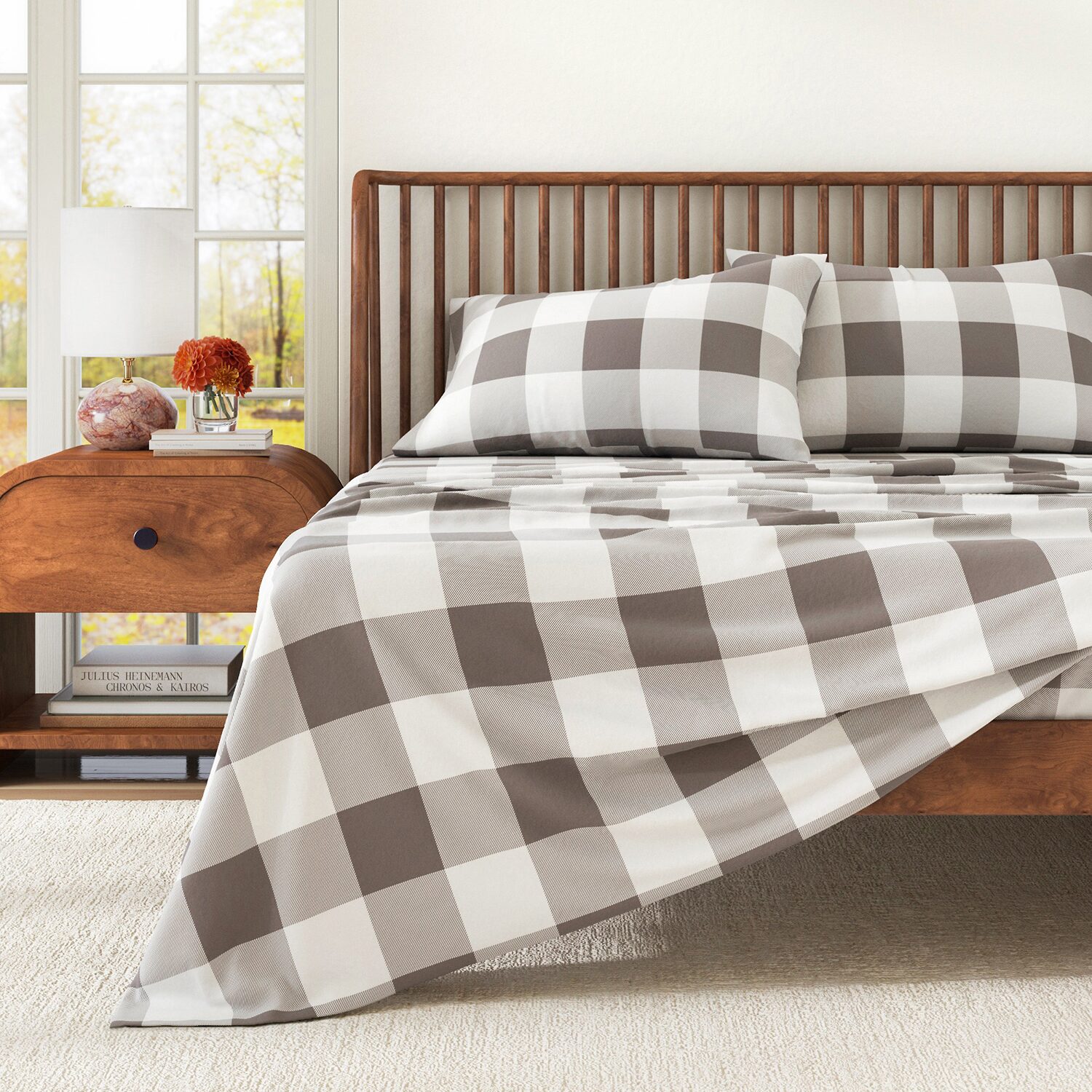 Linery Turkish Cotton Print Flannel Wrinkle Resistant Sheet Set