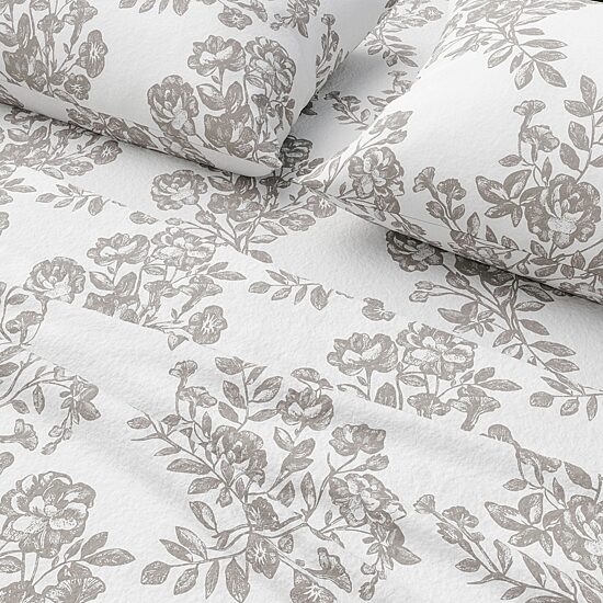 Linery Turkish Cotton Print Flannel Wrinkle Resistant Sheet Set