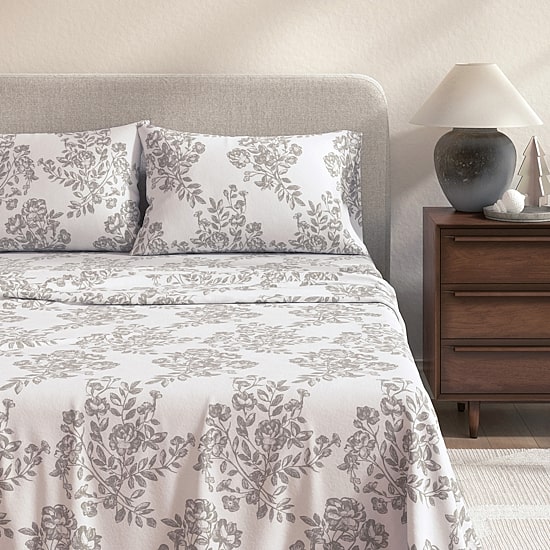 Linery Turkish Cotton Print Flannel Wrinkle Resistant Sheet Set