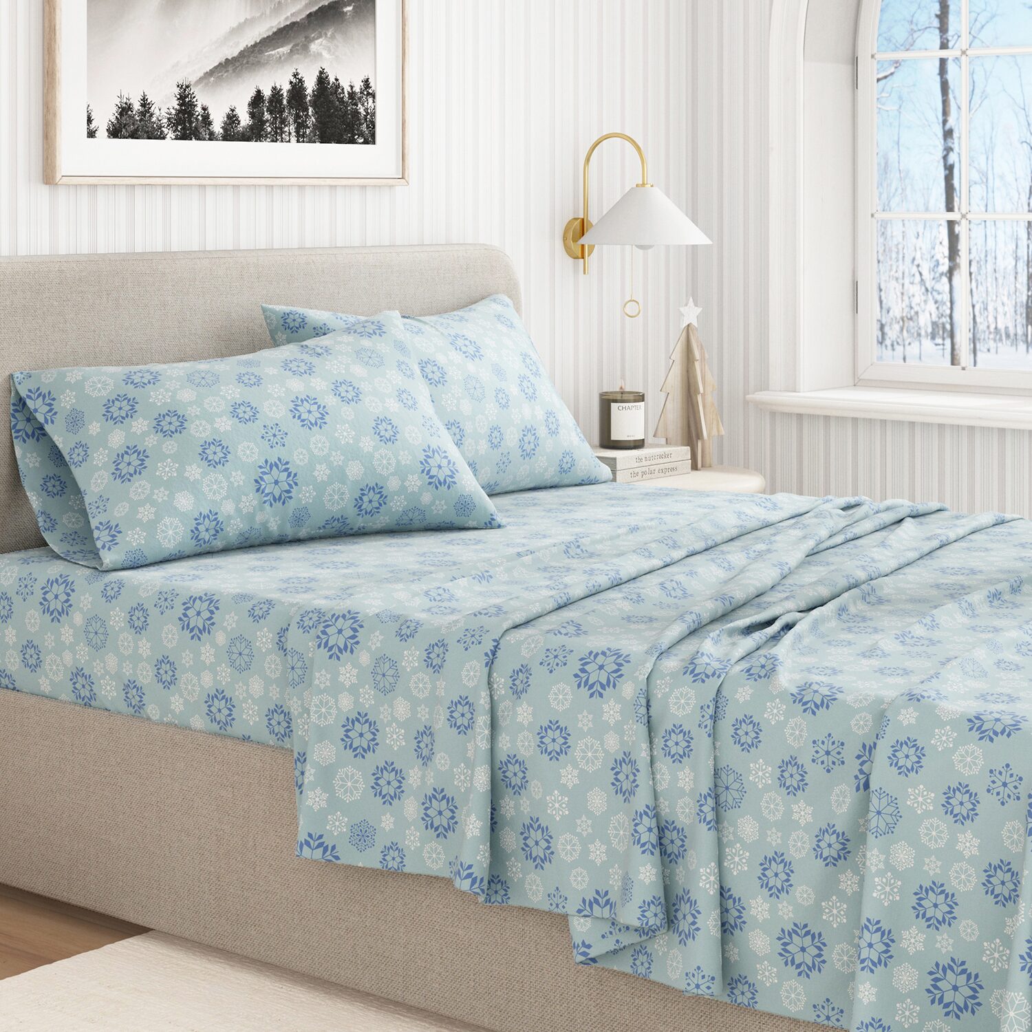 Linery Charming Winter Flannel Wrinkle Resistant Sheet Set