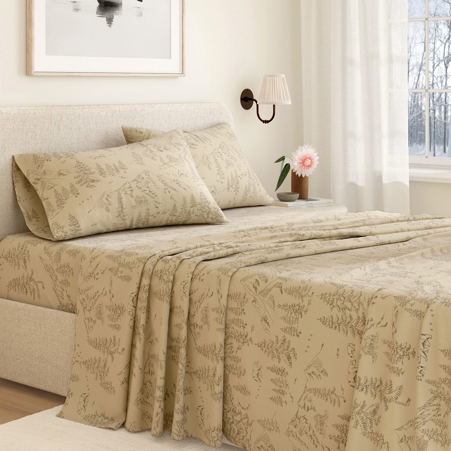 Linery Wild Lodge Flannel Sheet Set