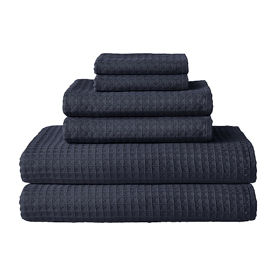 UCHINO Waffle Twist 6 Pack Bath Towel Set