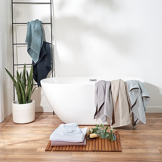 UCHINO Waffle Twist 6 Pack Bath Towel Set