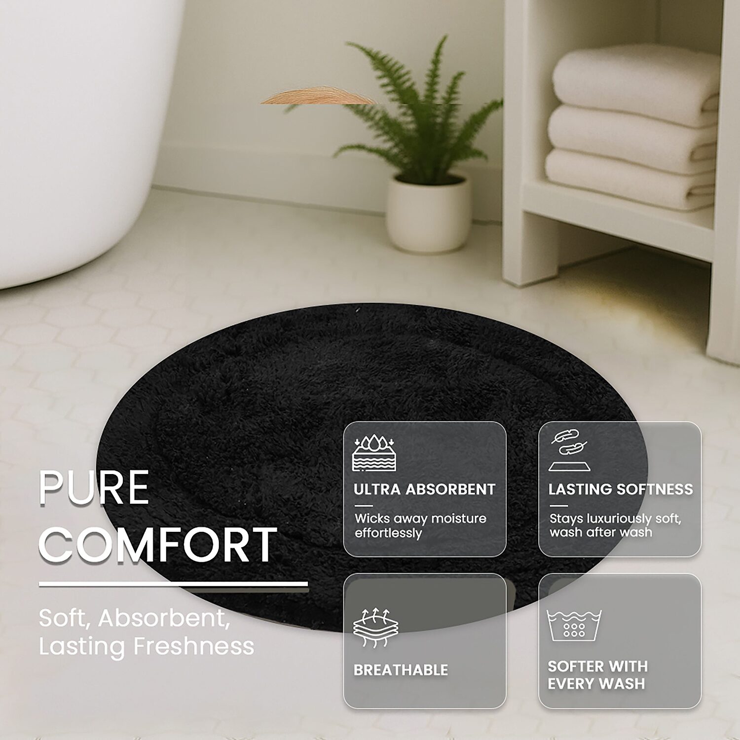 Home Weavers Inc Waterford Round Bath Rug