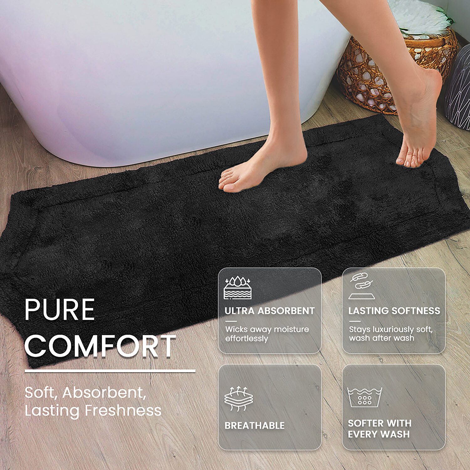 Home Weavers Inc Waterford Quick Dry 22X60 Inch Bath Rug