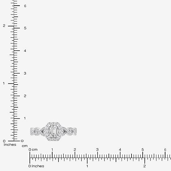 (G / Si1-Si2) Womens 1 CT. T.W. Lab Grown White Diamond 10K Gold Side Stone Halo Engagement Ring