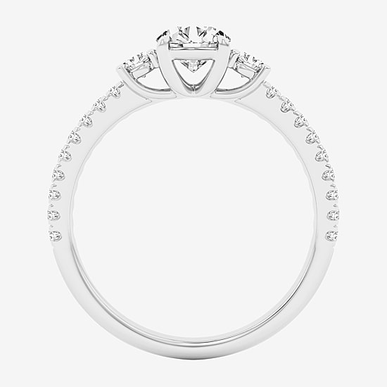 Love Lives Forever (G / Si1-Si2) Womens 1 CT. T.W. Lab Grown White Diamond 10K Gold Side Stone 3-Stone Engagement Ring