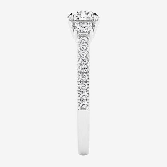 Love Lives Forever (G / Si1-Si2) Womens 1 CT. T.W. Lab Grown White Diamond 10K Gold Side Stone 3-Stone Engagement Ring