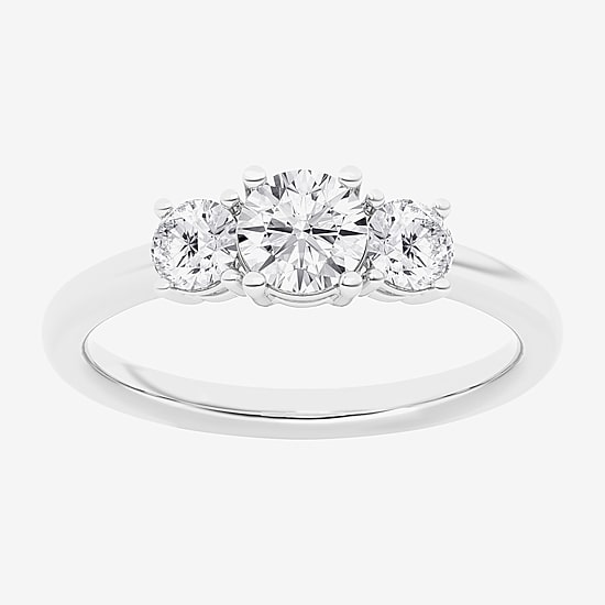 Love Lives Forever (G / Si1-Si2) Womens 1 CT. T.W. Lab Grown White Diamond 10K Gold 3-Stone Engagement Ring