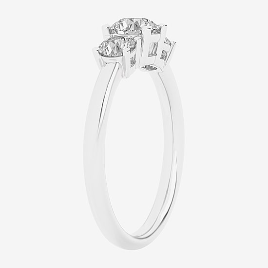 Love Lives Forever (G / Si1-Si2) Womens 1 CT. T.W. Lab Grown White Diamond 10K Gold 3-Stone Engagement Ring