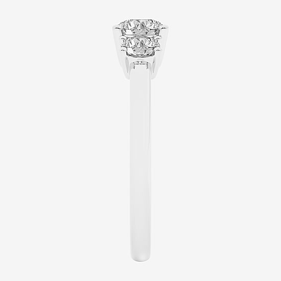 Love Lives Forever (G / Si1-Si2) Womens 1 CT. T.W. Lab Grown White Diamond 10K Gold 3-Stone Engagement Ring