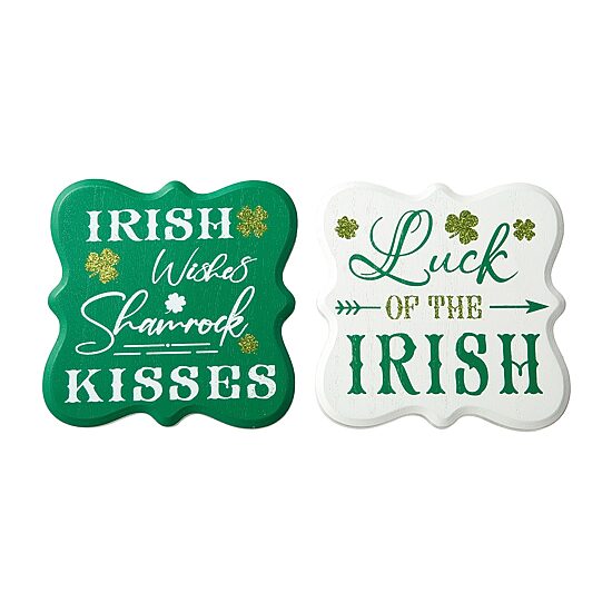Glitzhome Wooden St. Patricks Day Tabletop Decor