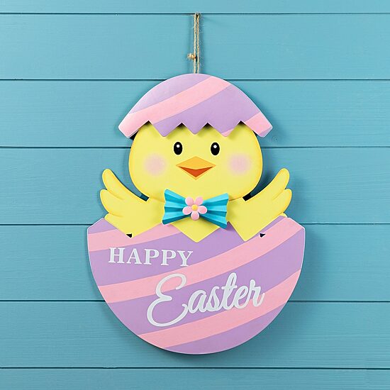 Glitzhome Metal Chick Egg Easter Yard Art