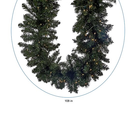 Kurt Adler 9-Ft Twinkle Vanderbilt Pre-Lit Christmas Indoor Garland