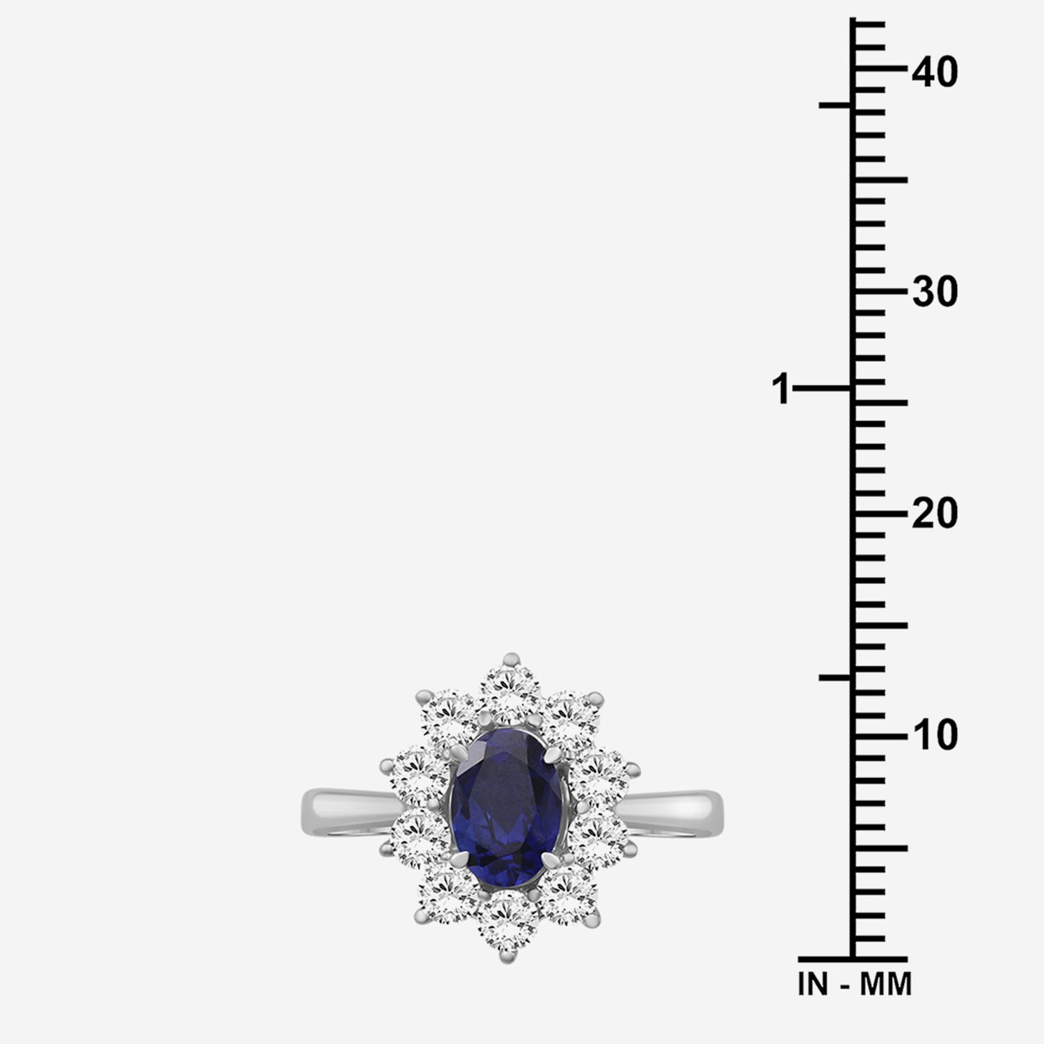 Womens Oval-cut Gemstone & 3/4 CT. T.W. Lab-Grown Diamond 10K Gold Halo Cocktail Ring