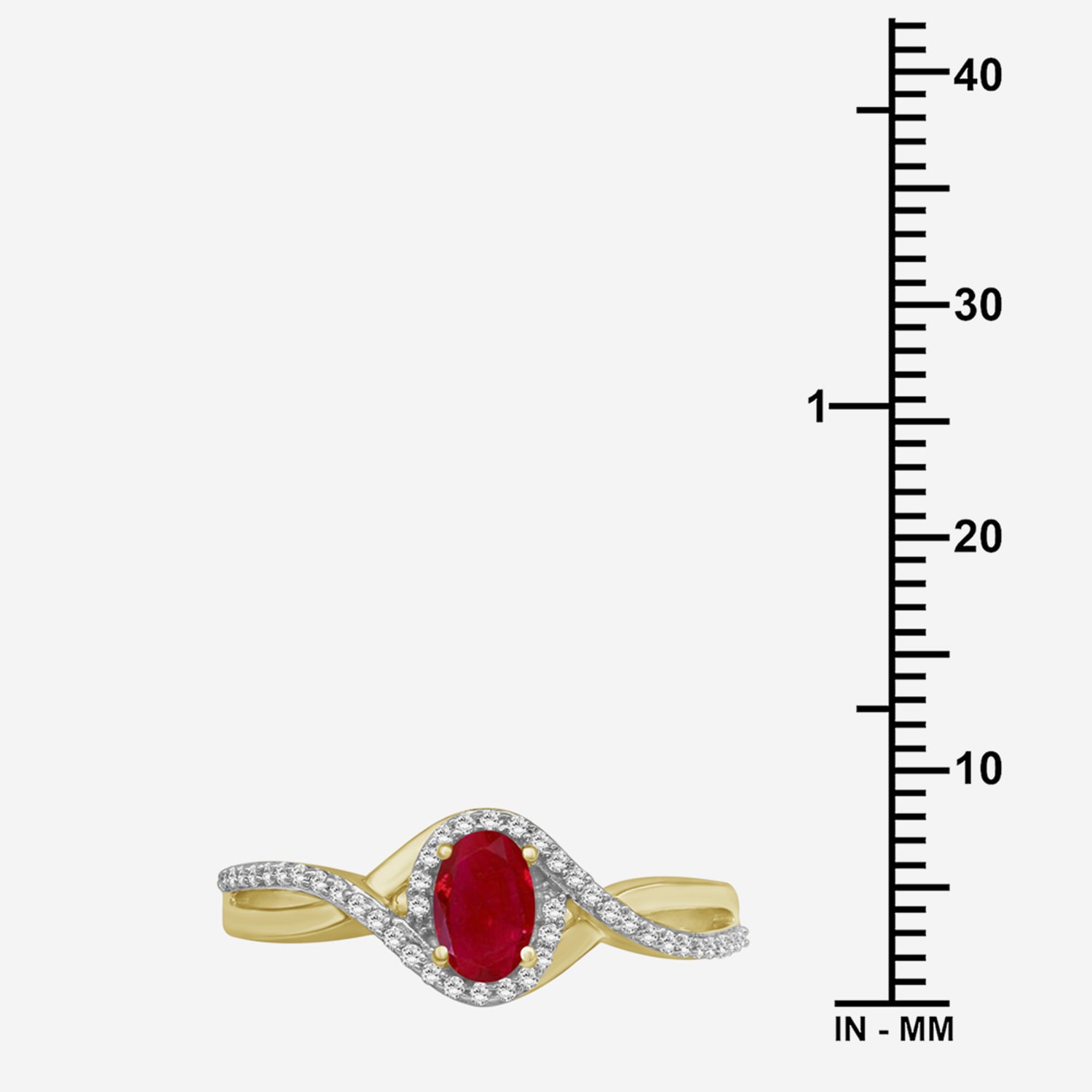 Womens Gemstone & 1/10 CT. T.W. Natural Diamond 10K Gold Oval Cocktail Ring