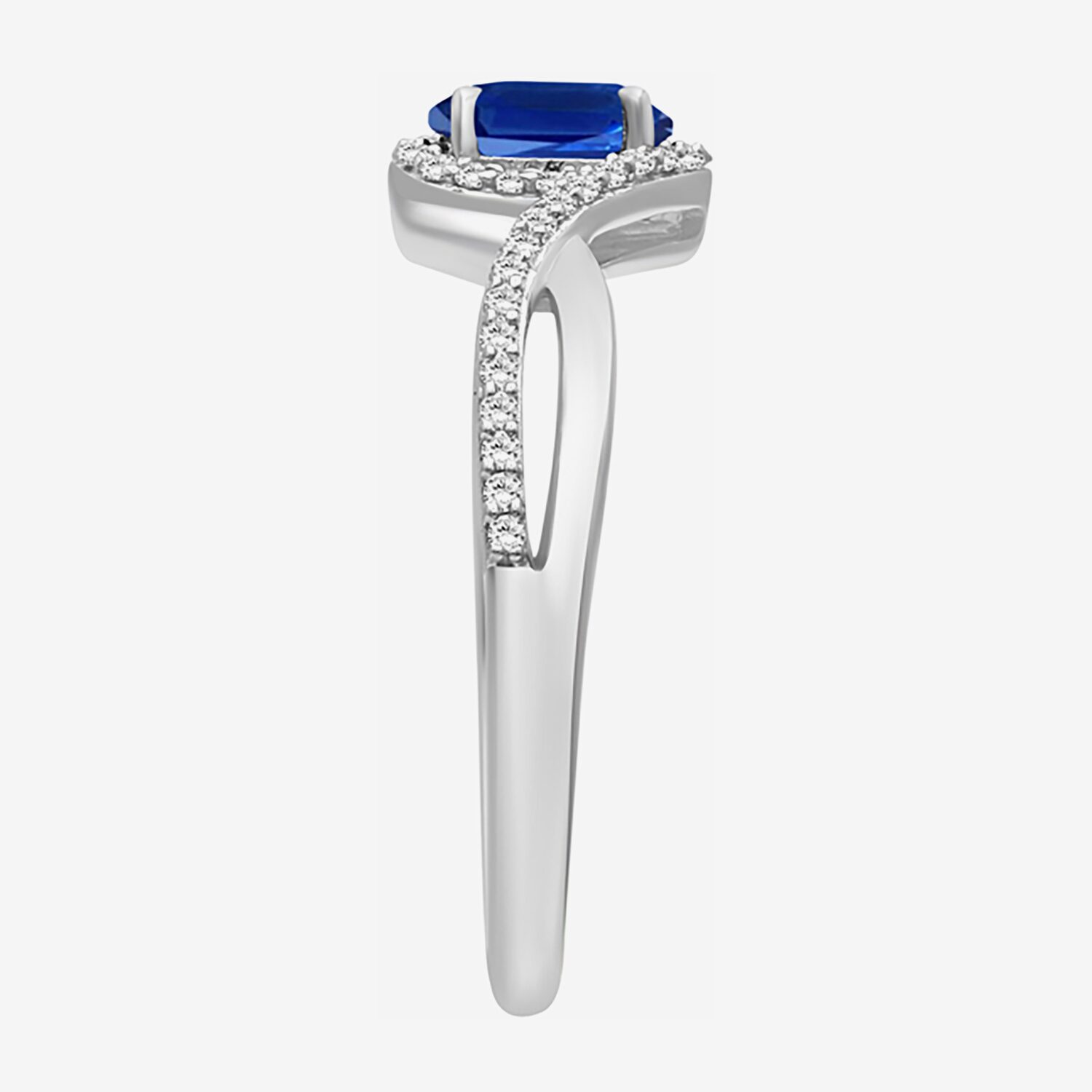 Womens Gemstone & 1/10 CT. T.W. Natural Diamond 10K Gold Oval Cocktail Ring