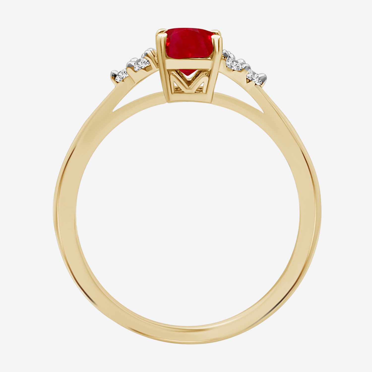 Womens Gemstone & 1/10 CT. T.W. Natural Diamond 10K Gold Oval Cocktail Ring
