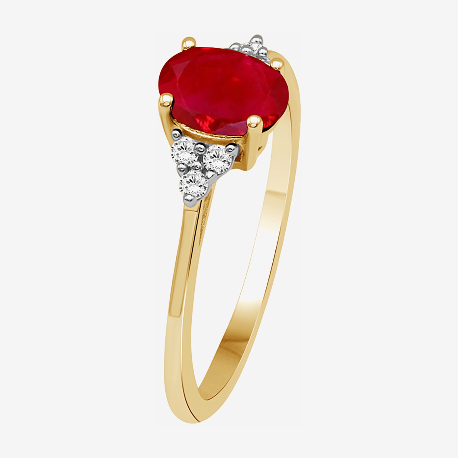 Womens Gemstone & 1/10 CT. T.W. Natural Diamond 10K Gold Oval Cocktail Ring