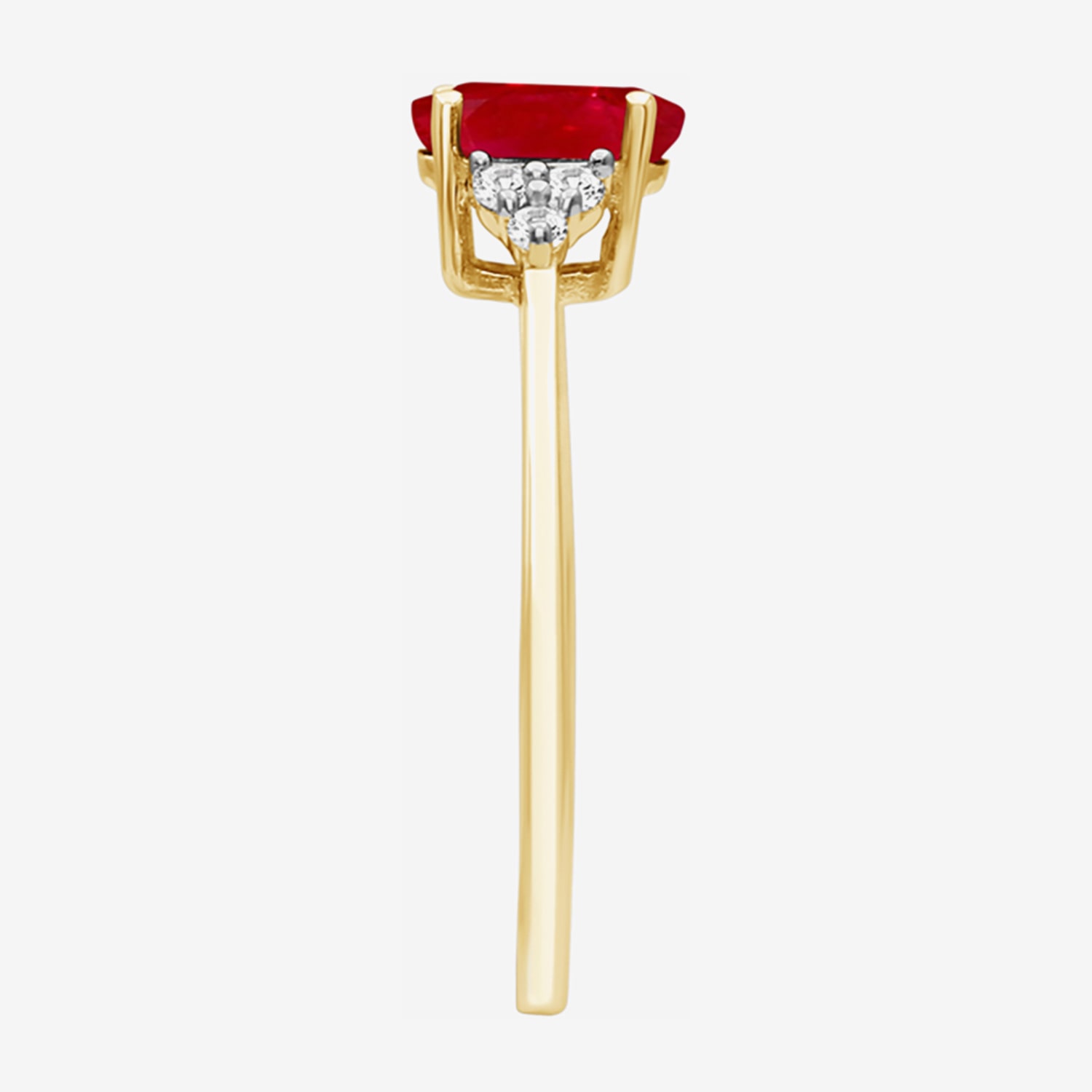 Womens Gemstone & 1/10 CT. T.W. Natural Diamond 10K Gold Oval Cocktail Ring