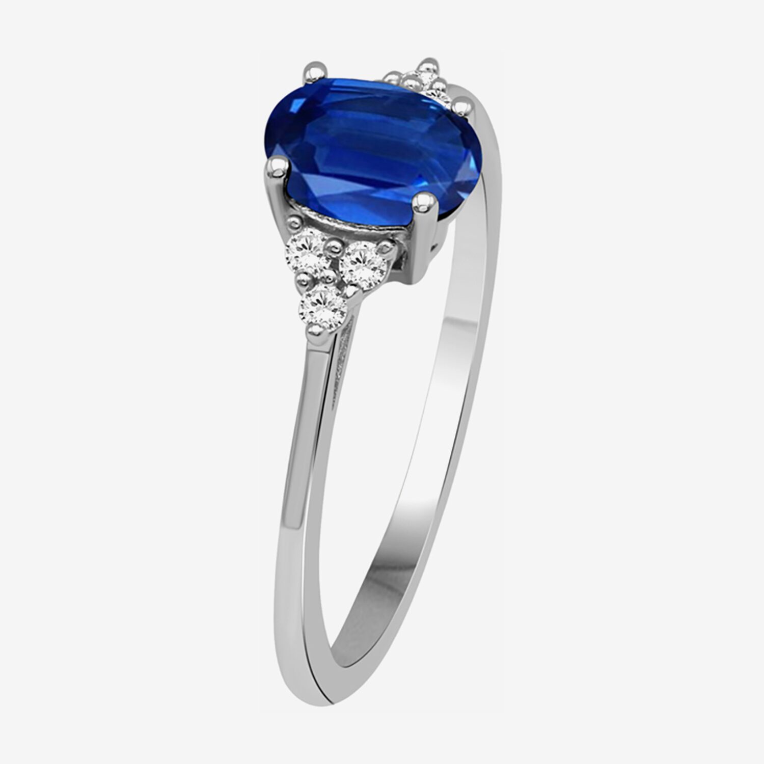Womens Gemstone & 1/10 CT. T.W. Natural Diamond 10K Gold Oval Cocktail Ring