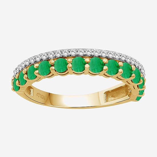 Womens Gemstone & 1/6 CT. T.W. Natural Diamond 10K Gold Band