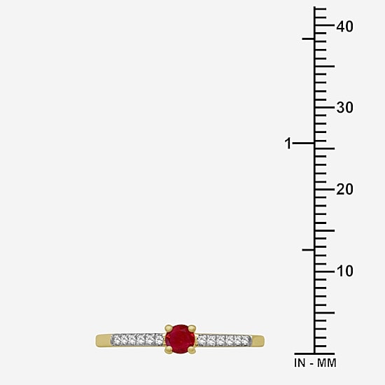 Womens Gemstone & 1/10 CT. T.W. Natural Diamond 10K Gold Cocktail Ring