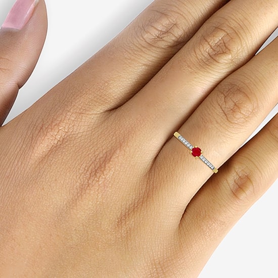 Womens Gemstone & 1/10 CT. T.W. Natural Diamond 10K Gold Cocktail Ring