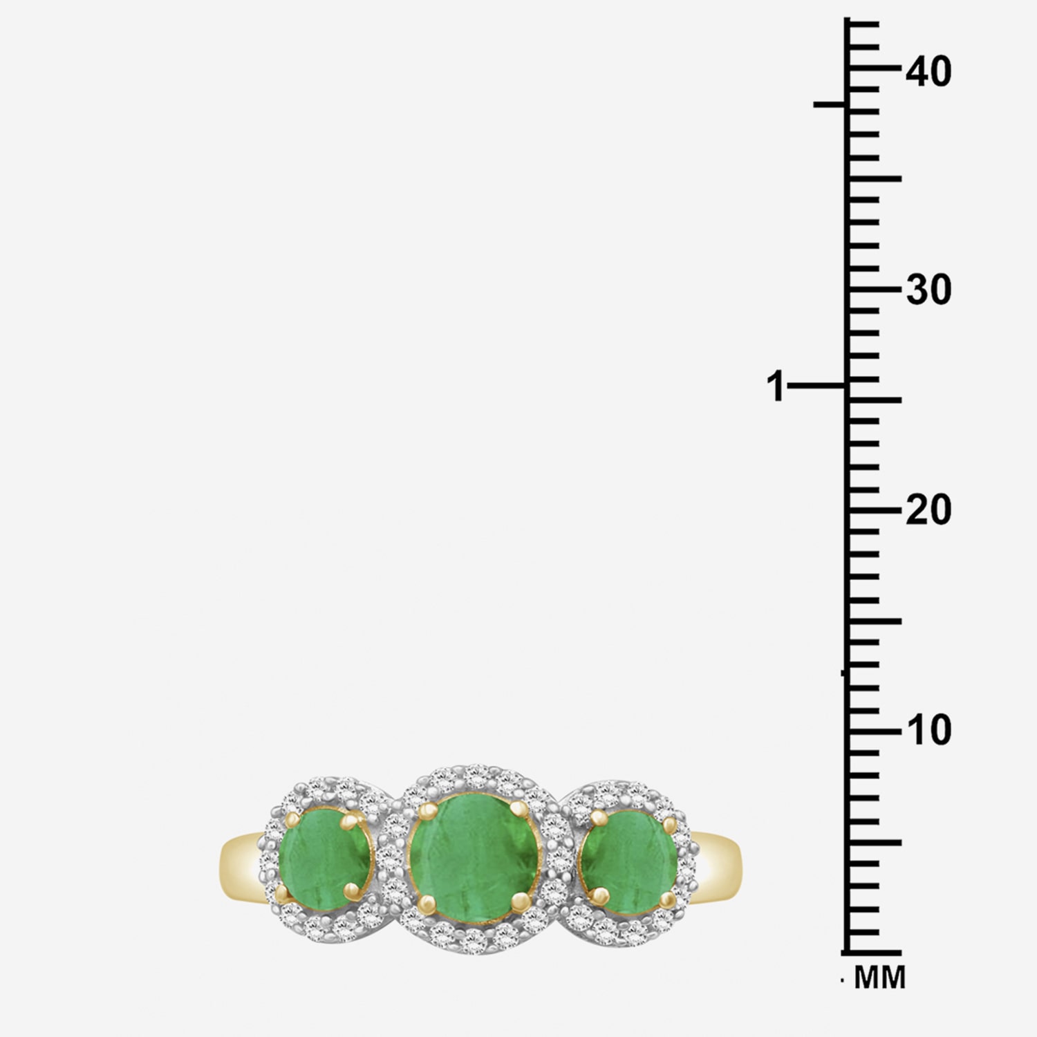 Womens Gemstone & 1/5 CT. T.W. Natural Diamond 10K Gold 3-Stone Cocktail Ring