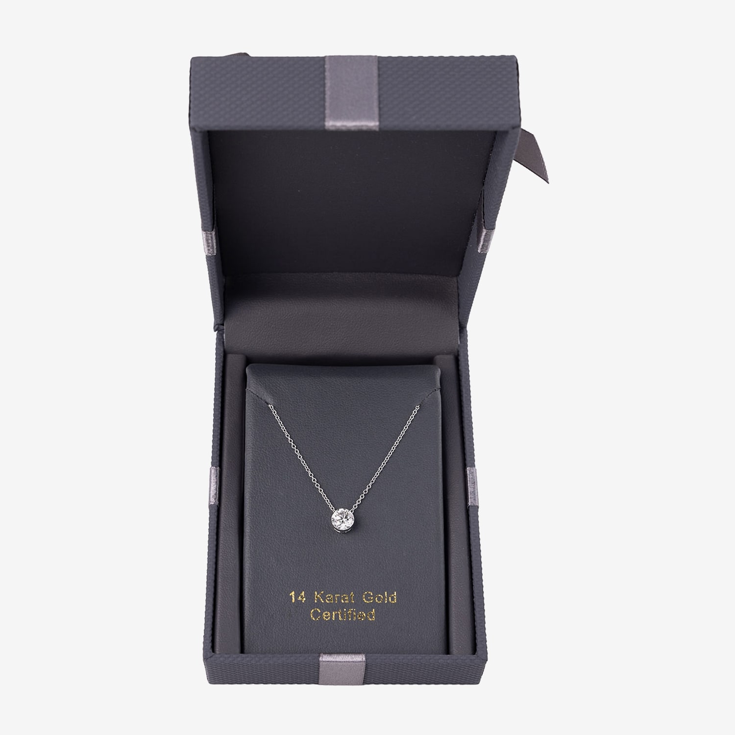 Floating Diamonds (F / Vs2) Womens 1 CT. T.W. Lab Grown White Diamond 14K Gold Round 18 Inch Pendant Necklace