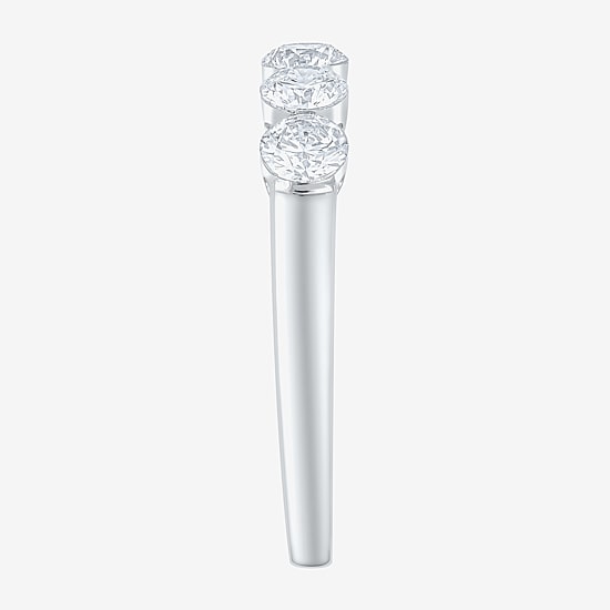 Floating Diamonds (F / Vs2) Womens 3.5MM 1 CT. T.W. Lab Grown White Diamond 14K Gold 5-Stone Anniversary Band