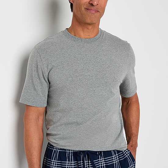 Stafford Mens Crew Neck Short Sleeve Pajama Top