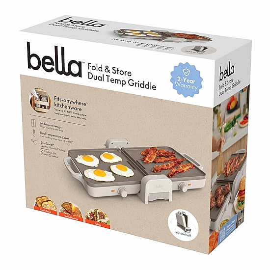bella Fold & Store Dual Temp Griddle, Fits-anywhere™ kitchenware