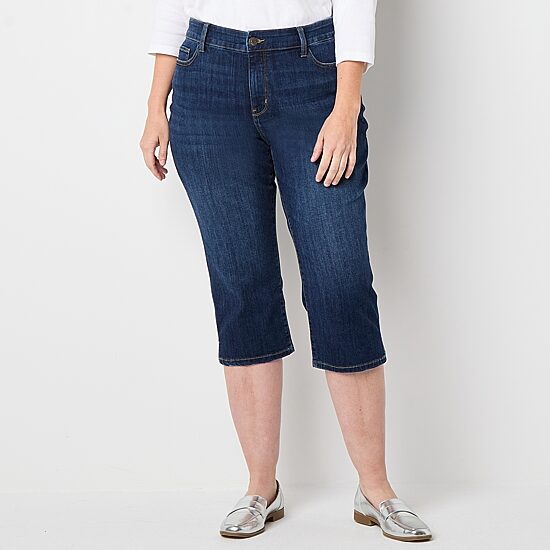 St. John's Bay Womens Plus Skinny Mid Rise Capri Pant