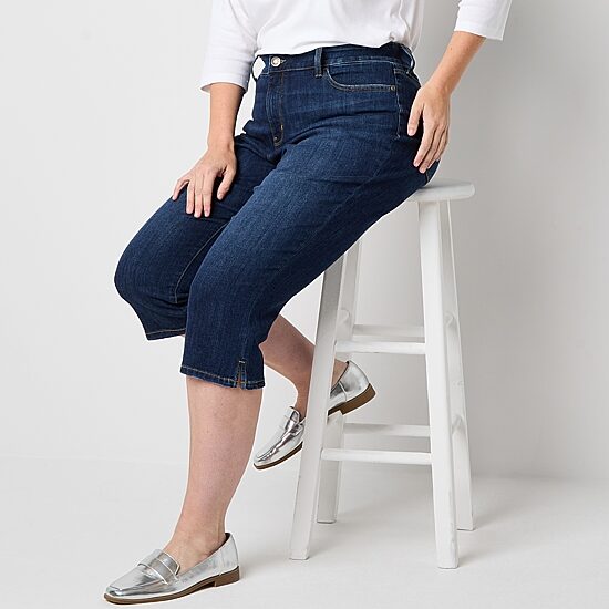 St. John's Bay Womens Plus Skinny Mid Rise Capri Pant