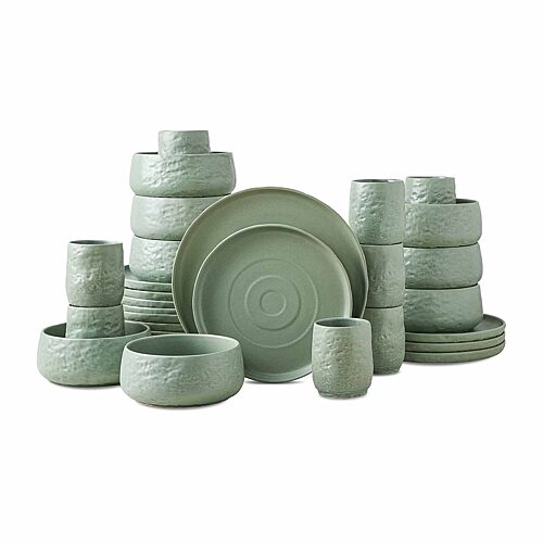 Stone by Mercer Project Shosai 32-pc. Stoneware Dinnerware Set, One Size, Green