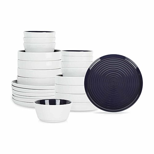 Stone Lain Elica 24-pc. Stoneware Dinnerware Set In Blue