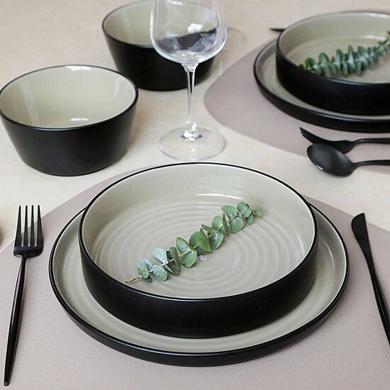 Stone + Lain Elica 12-pc. Stoneware Dinnerware Set