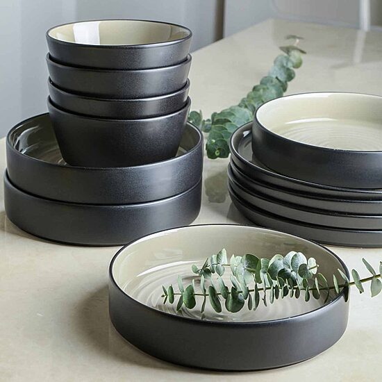 Stone + Lain Elica 12-pc. Stoneware Dinnerware Set