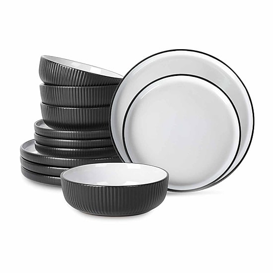 Christian Siriano New York Laro Set Of 12-pc. Stoneware Dinnerware Set