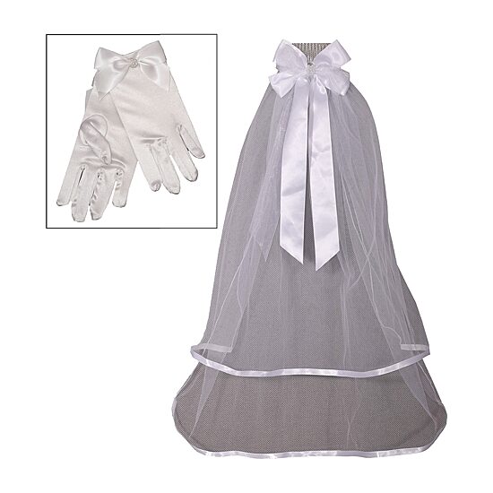 Bonnie Jean Bonnie Jean Glove And Veil Set 2-pc. Veil