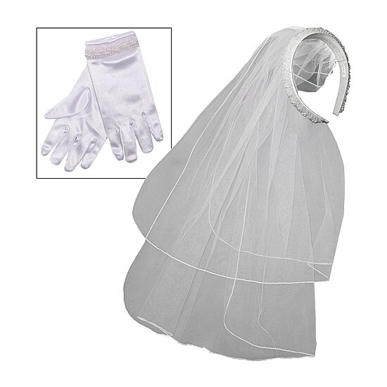 Bonnie Jean Bonnie Jean Glove And Veil Set 2-pc. Veil