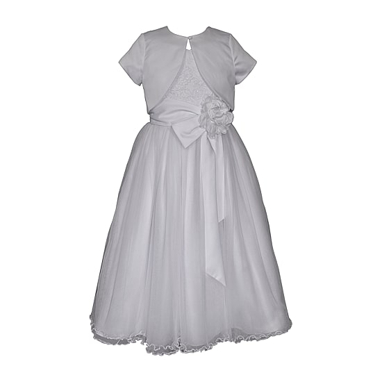 Bonnie Jean Little & Big Kid Girls Cap Short Sleeve Satin Fit + Flare Dress