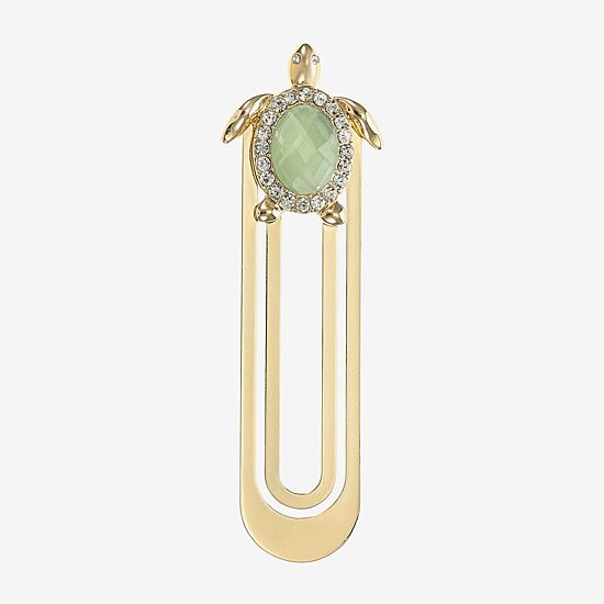 Monet Jewelry Turtle Green Glass Pin
